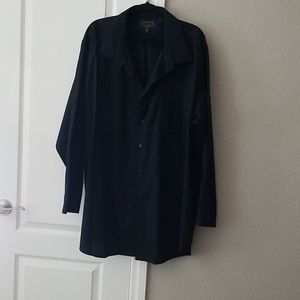Big and tall black casual long  sleeve shirt